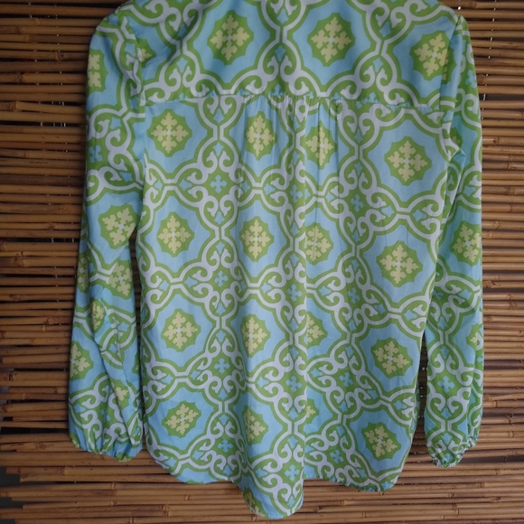 BUCKHEAD BETTIES Lime Turquoise Top S - Picture 6 of 7